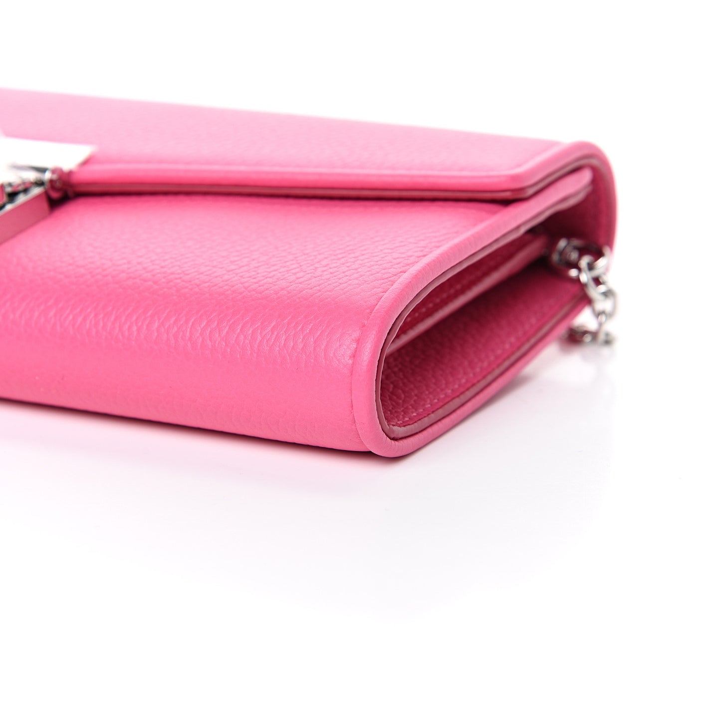 Calfskin Large Patricia Wallet On Chain Pink