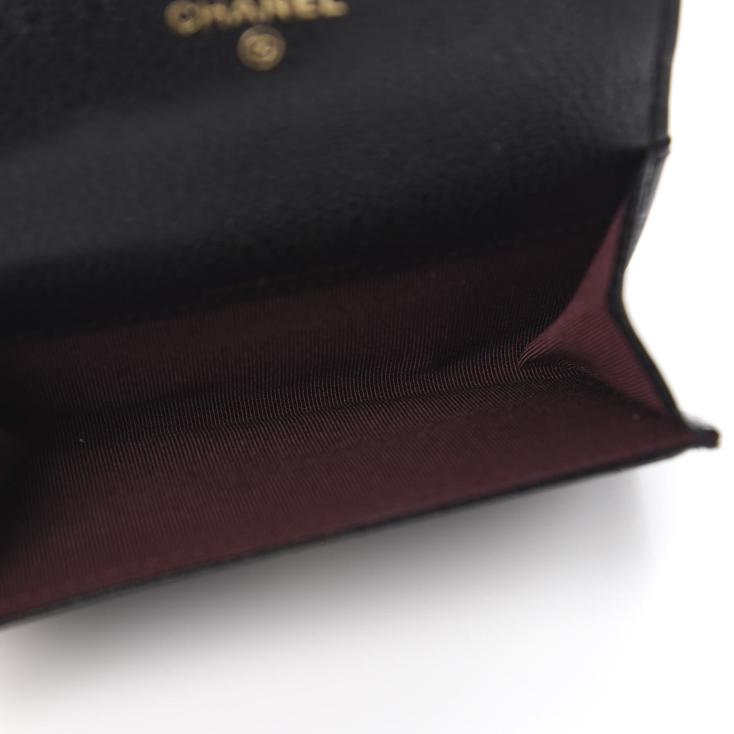 Caviar Quilted Flap Card Holder Black