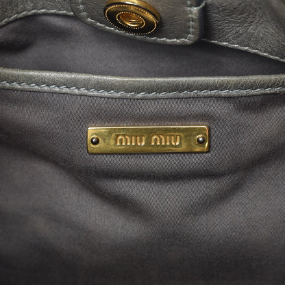 Miu Miu Vitello Lux Small Gathered Tote Agave 6 of 14
