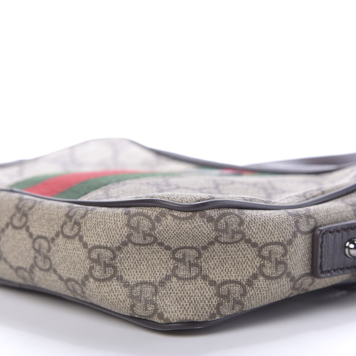 GG Supreme Monogram Canvas Web Shoulder Bag Brown