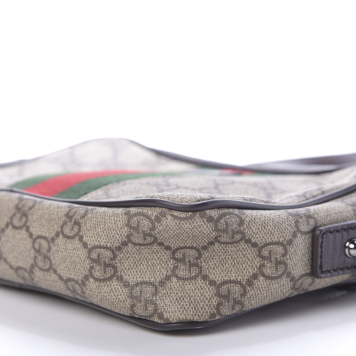 Gucci GG Supreme Monogram Canvas Web Shoulder Bag Brown 7 of 10