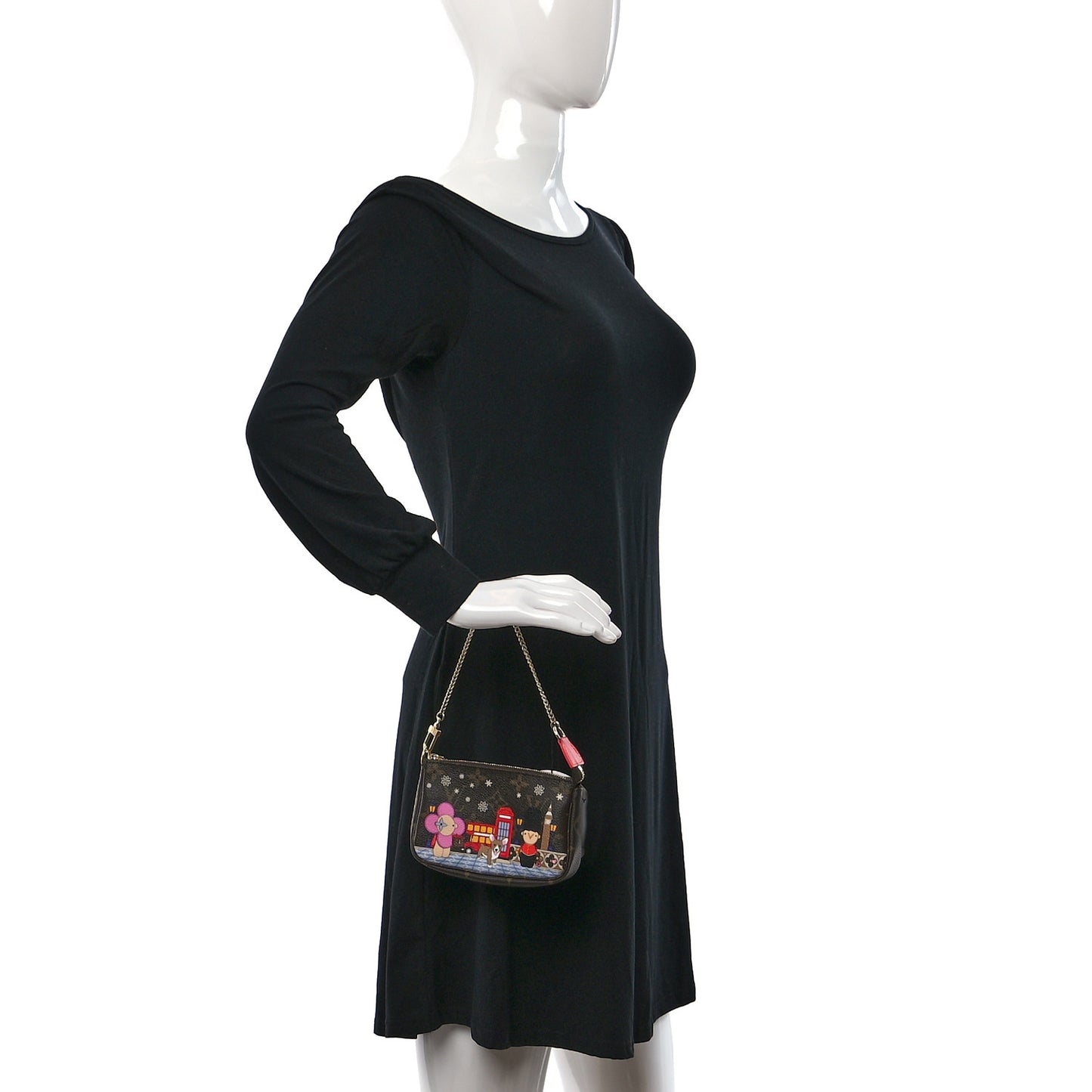 Monogram 2021 Christmas Animation London Mini Pochette Accessories Red