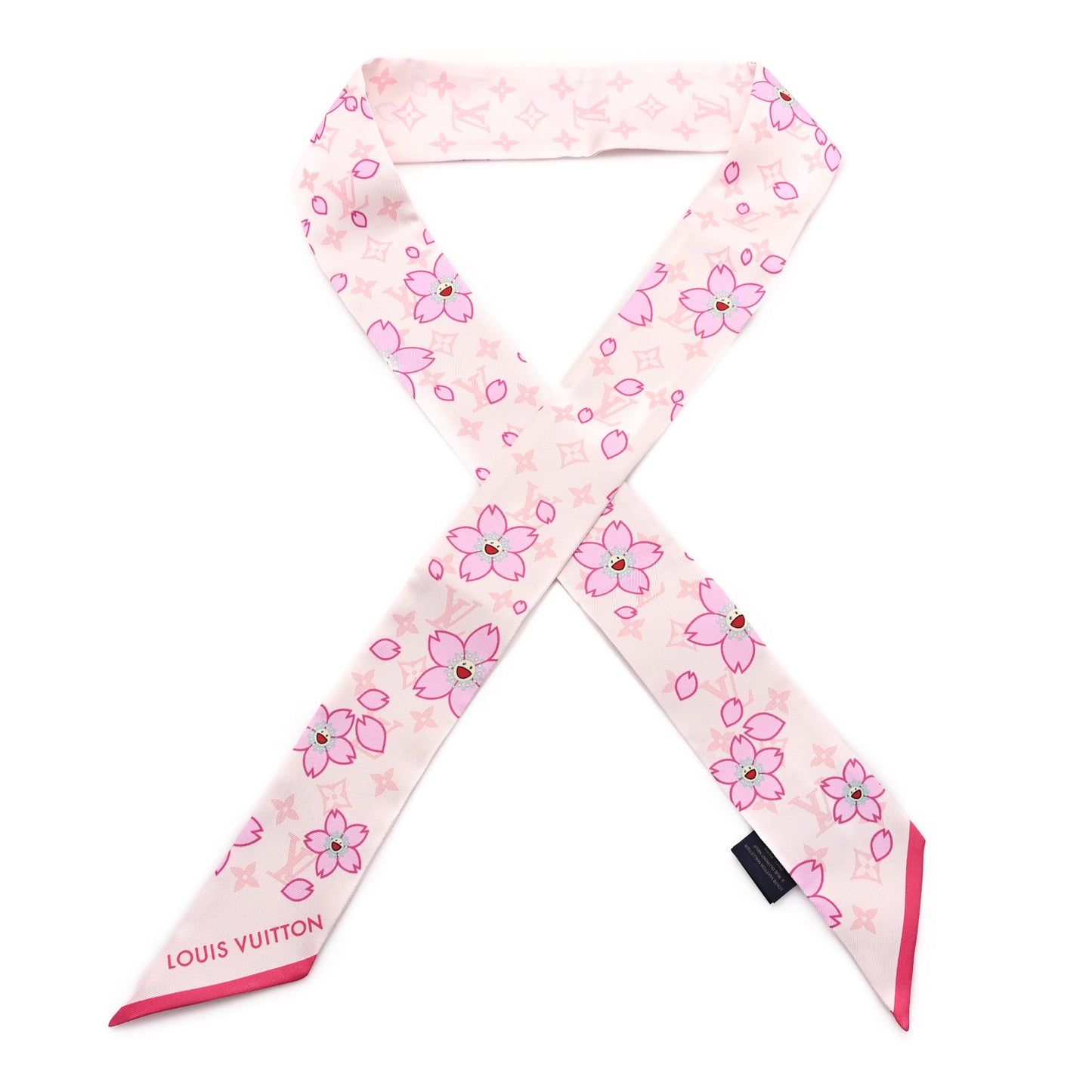 LV X TM Silk Monogram Cherry Blossom Bandeau White