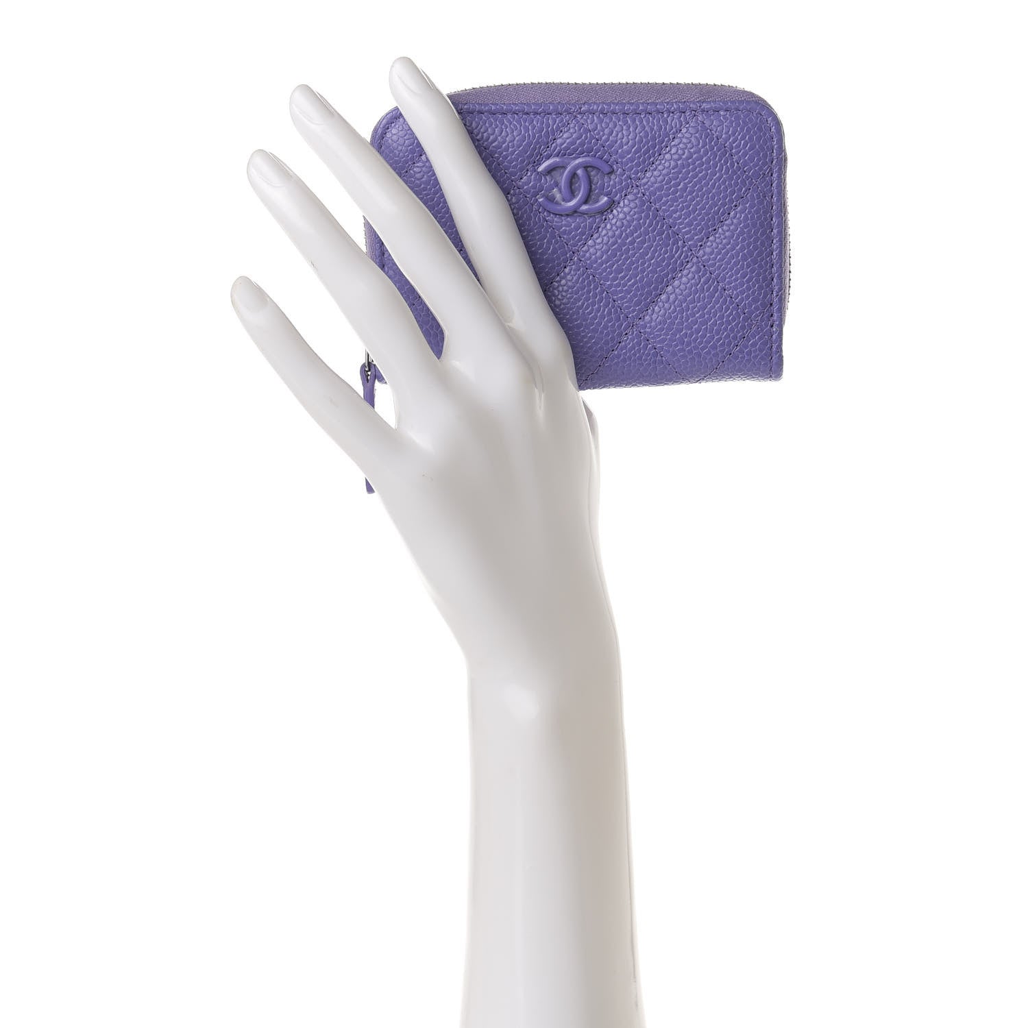 Chanel Caviar Quilted Incognito Zip Coin Purse Purple 2 of 9