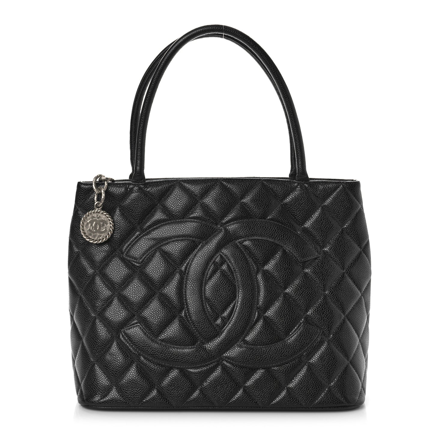 Caviar Quilted Medallion Tote Black