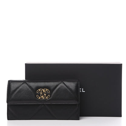 Chanel Goatskin Quilted 19 Flap Wallet Black 11 of 11