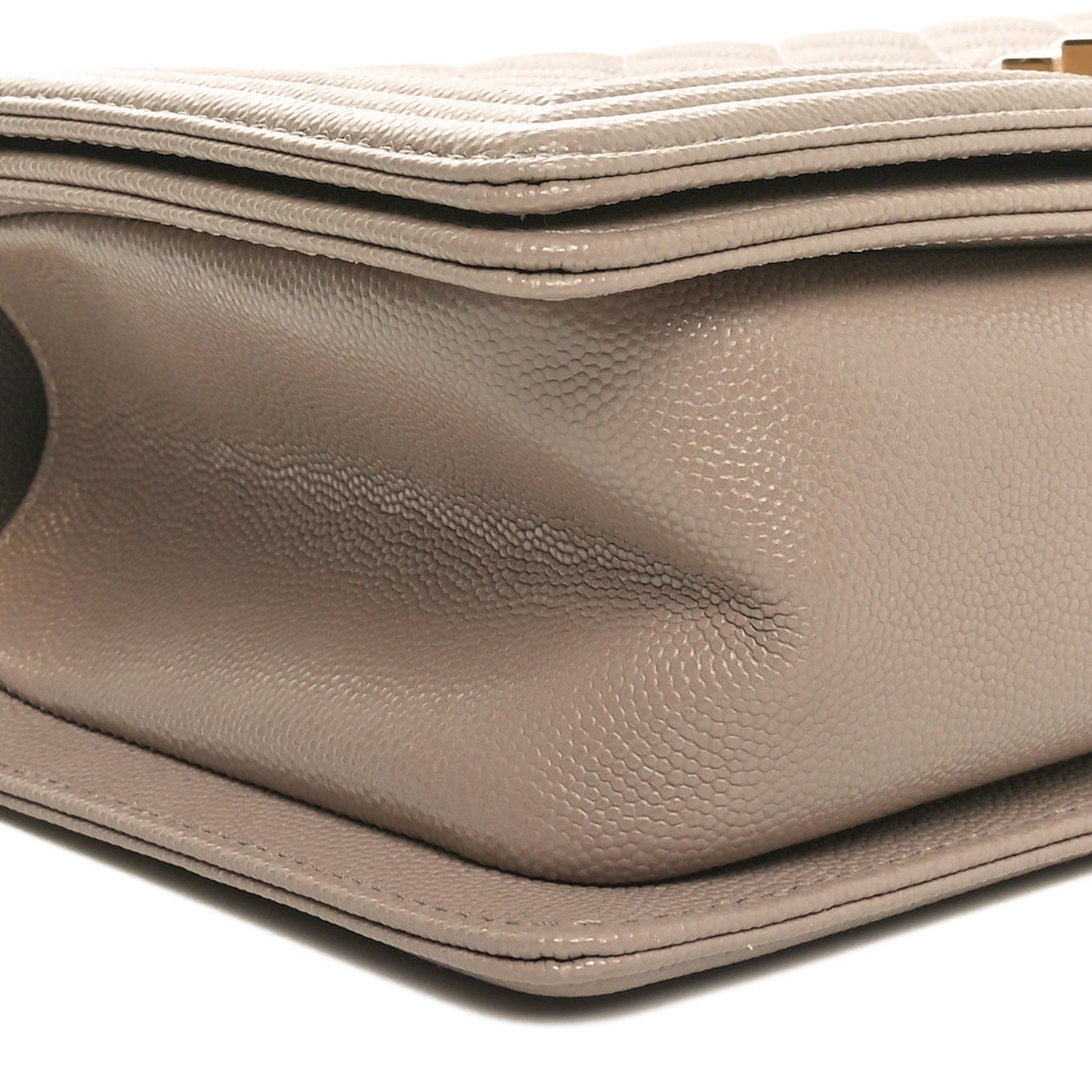 Caviar Quilted Medium Boy Flap Dark Beige