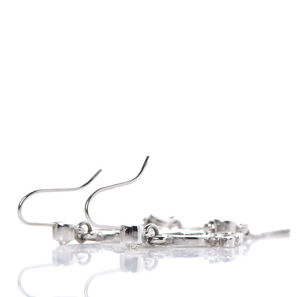 Christian Dior Crystal Signature Drop Earrings Silver 3 of 3