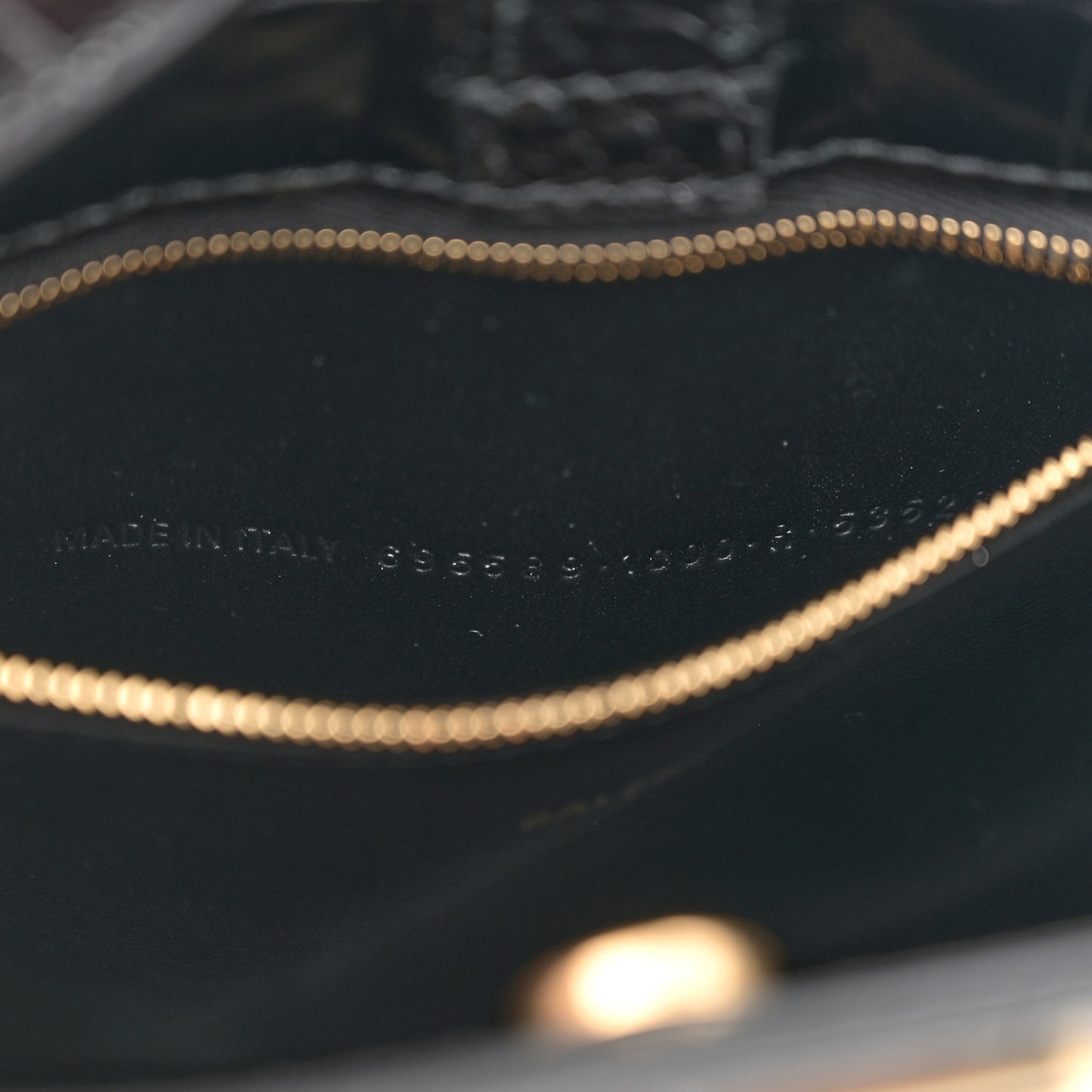 Shiny Super Supple Calfskin Crocodile Embossed Small XX Bag Black