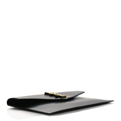 Saint Laurent Smooth Shiny Calfskin Monogram Uptown Pouch Black 5 of 10