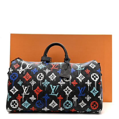 Louis Vuitton Monogram Eclipse LV Graffiti Keepall Bandouliere 50 Multicolor 9 of 9