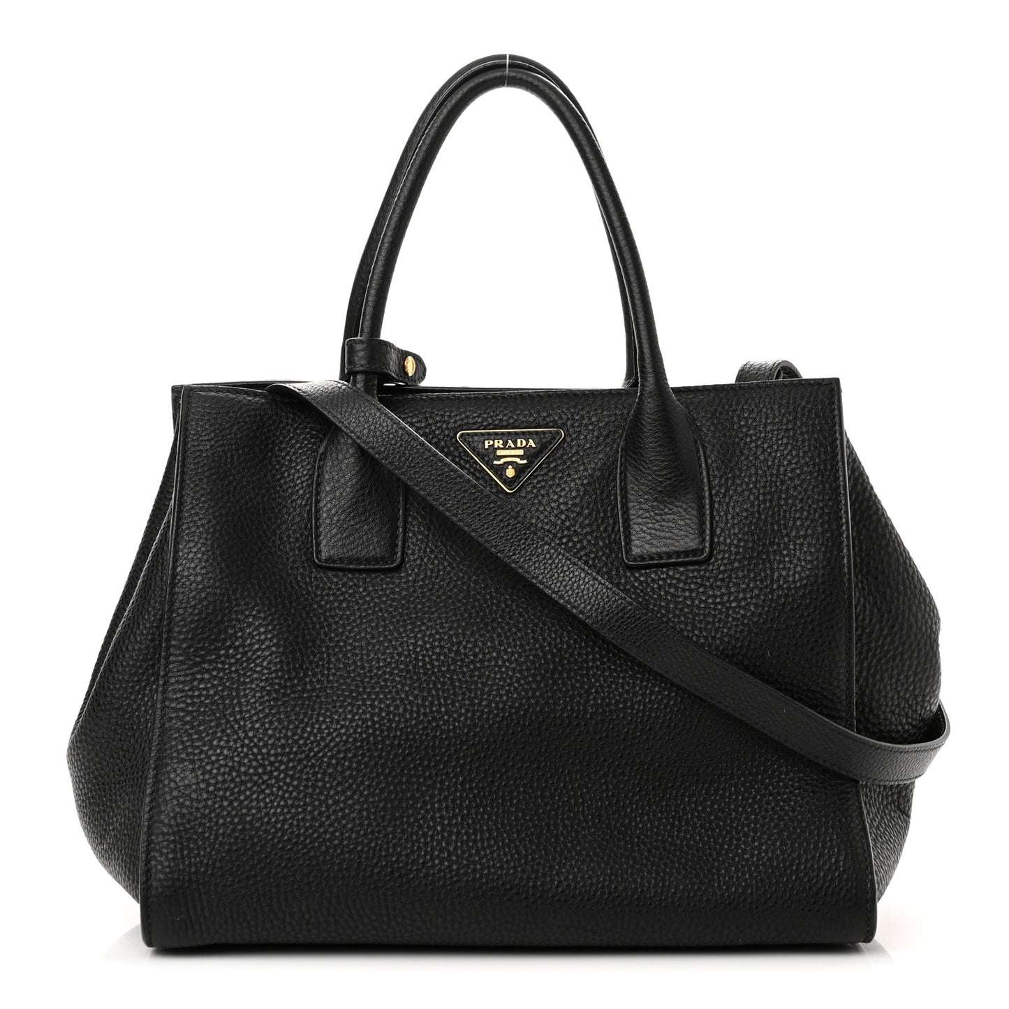 Vitello Daino Shopping Tote Black