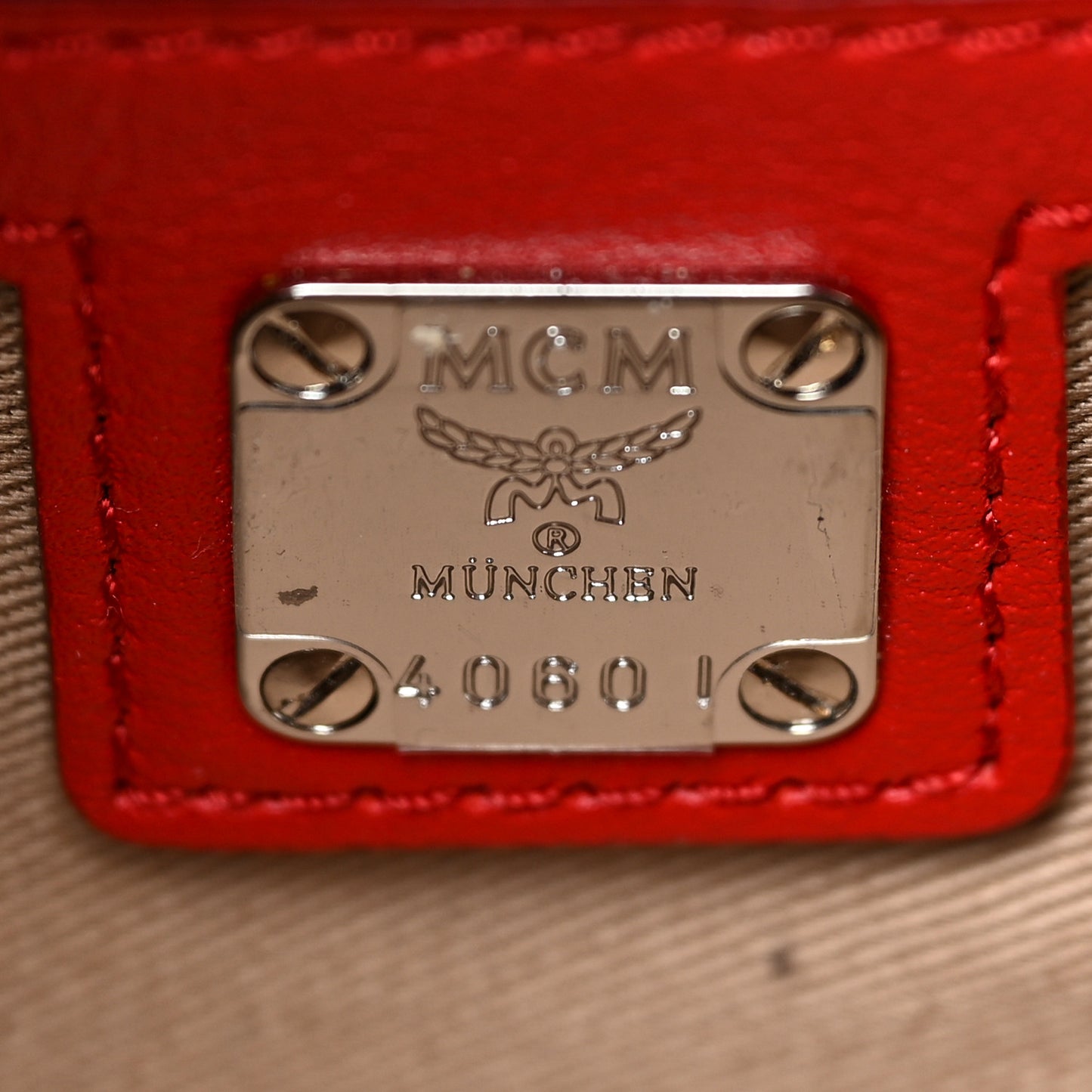 Calfskin Ottomar Monogram Small Essential Boston Bag Viva Red