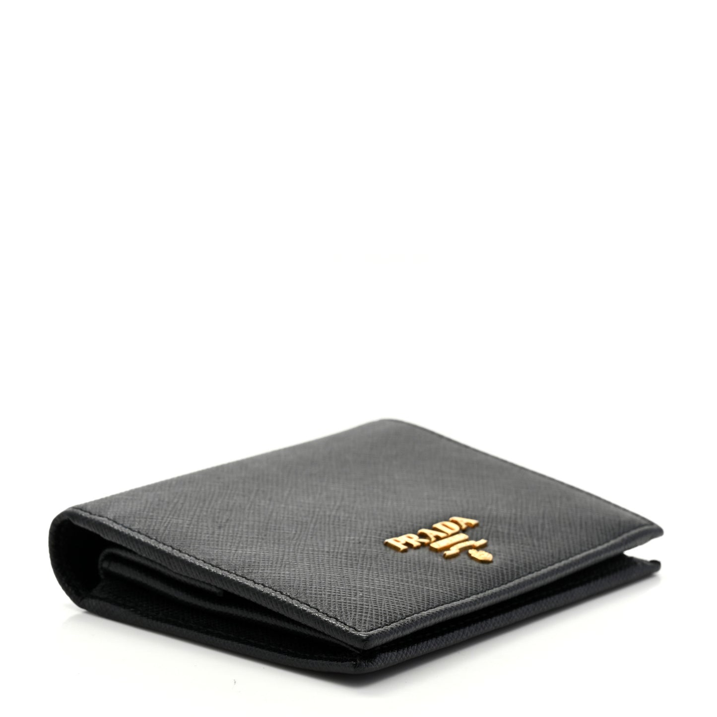 Saffiano Triangle Bi-Fold Wallet Black