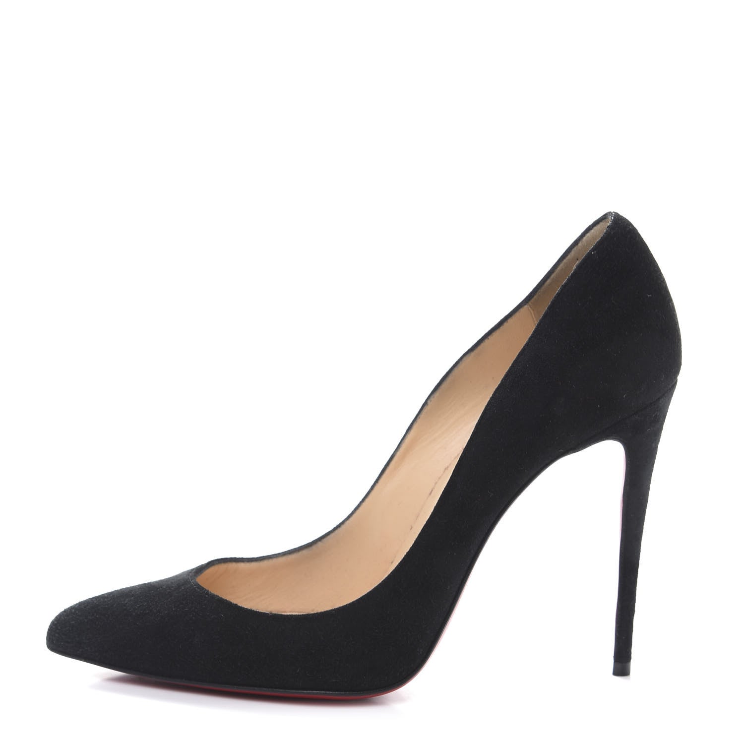 Christian Louboutin Suede Pigalle Follies 100 Pumps 37.5 Black 1 of 7