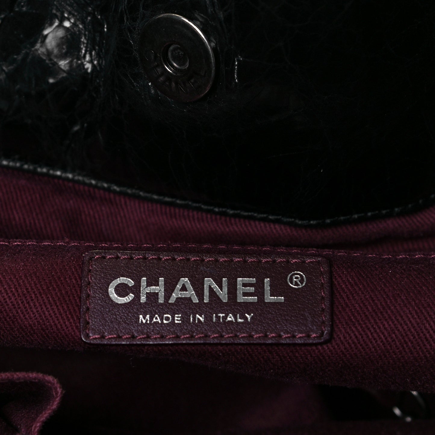 Iridescent Calfskin In the Mix Tote Black