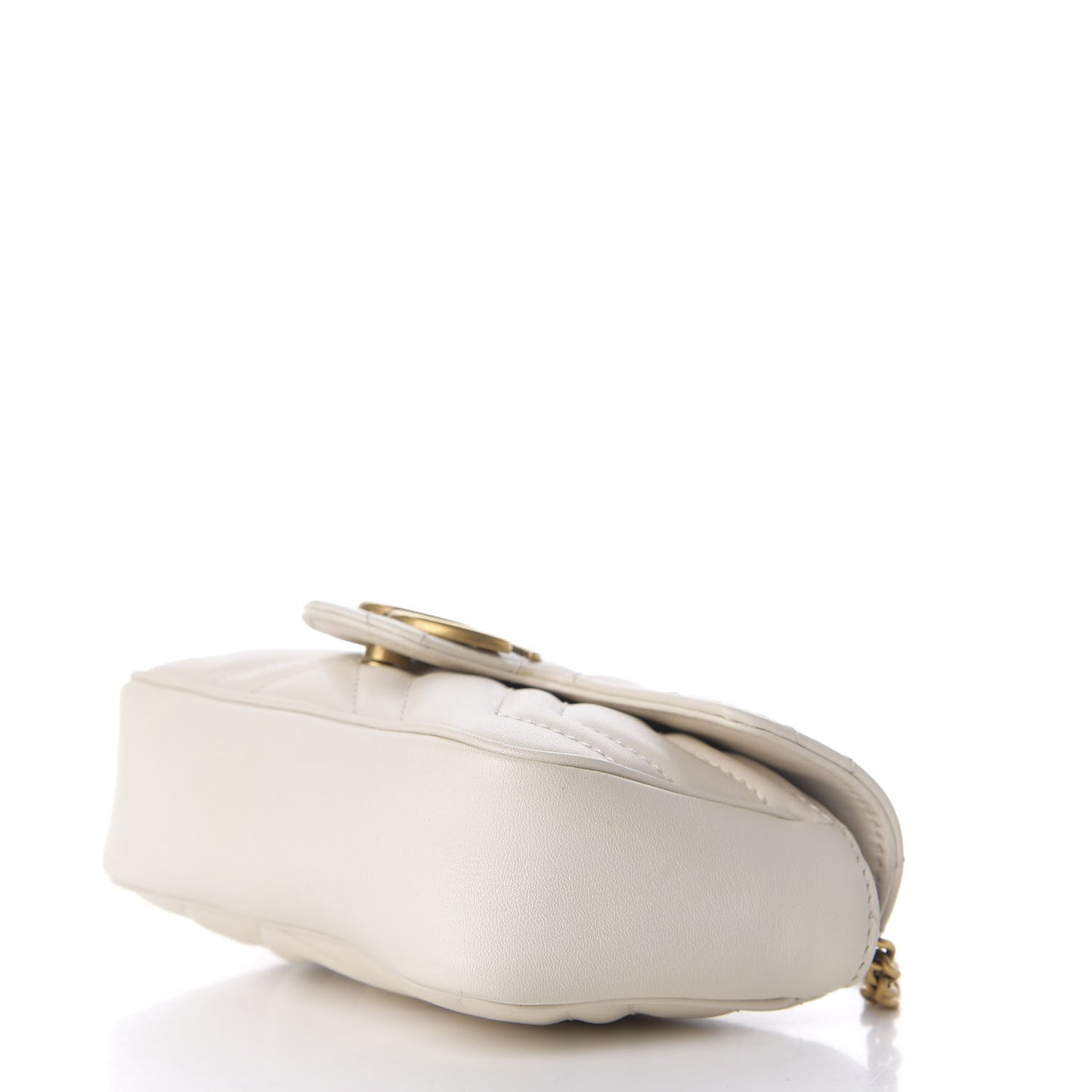 Calfskin Matelasse Super Mini GG Marmont Shoulder Bag White