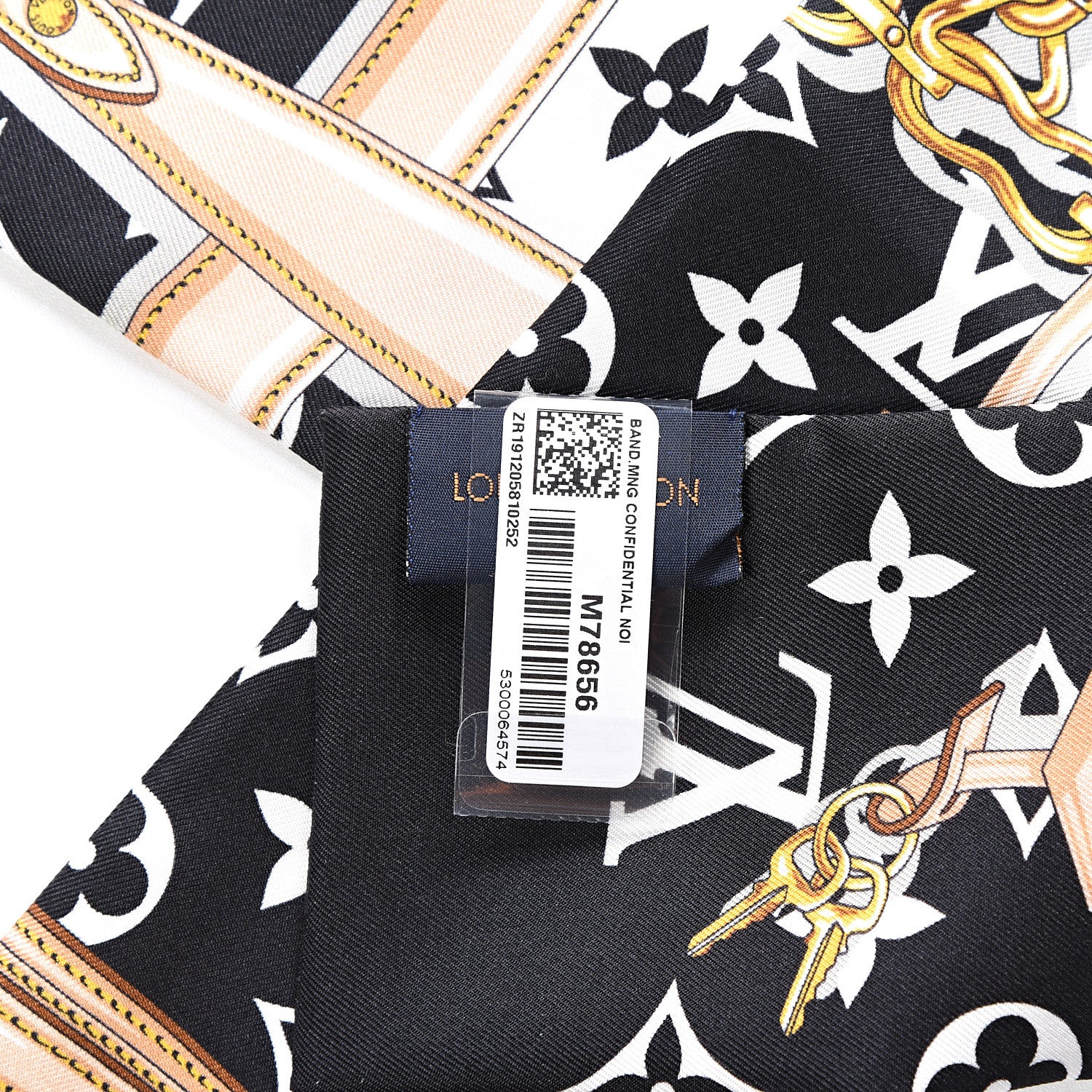 Louis Vuitton Silk Monogram Confidential Bandeau Black 3 of 3