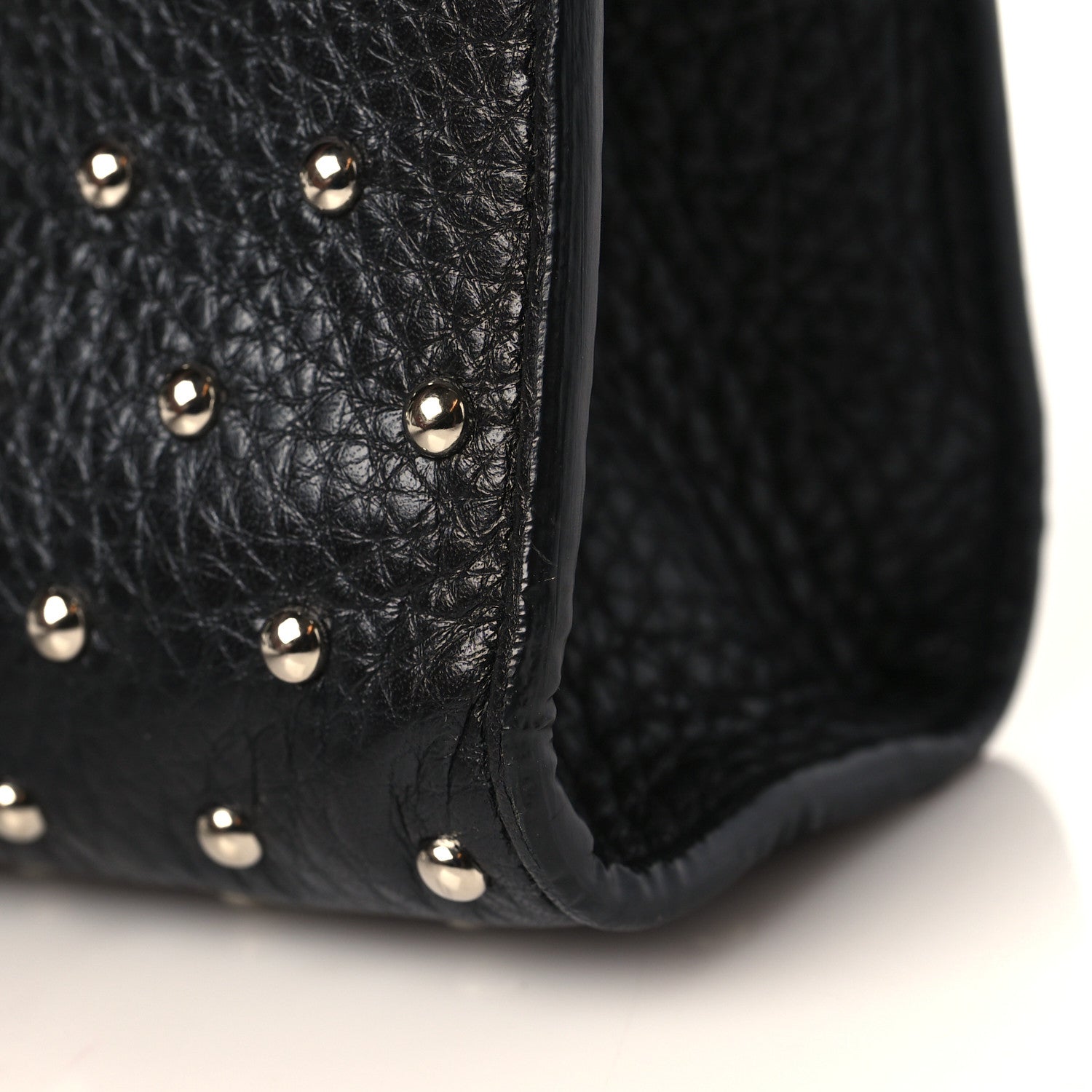 Gucci Calfskin Studded Medium Miss Bamboo Shoulder Bag Black 12 of 14