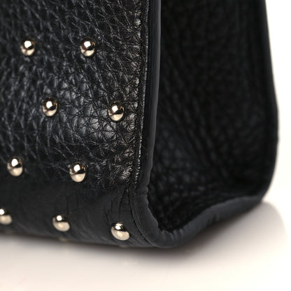 Gucci Calfskin Studded Medium Miss Bamboo Shoulder Bag Black 12 of 14
