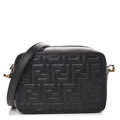 Fendi Vitello Century FF 1974 Embossed Mini Camera Case Black 1 of 10