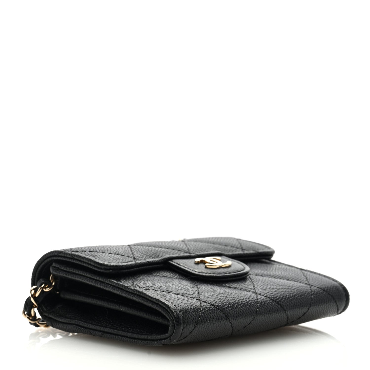 Chanel Caviar Quilted Flap Card Holder On Chain Black 4 of 9