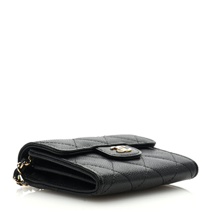Chanel Caviar Quilted Flap Card Holder On Chain Black 4 of 9