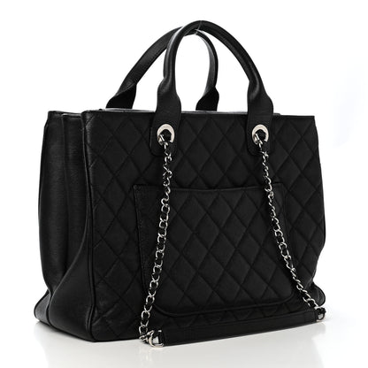 Chanel Caviar Quilted Large Urban Companion Top Handle Shopping Tote Black 2 of 4