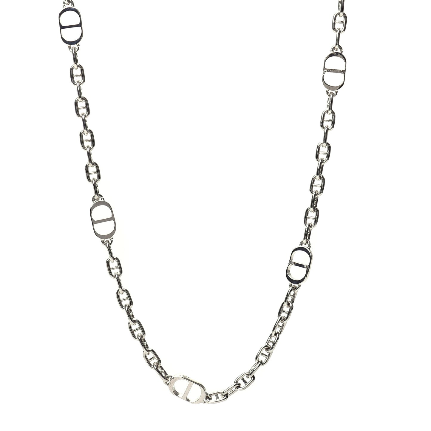 Palladium Grain De Cafe CD Chain Necklace Silver