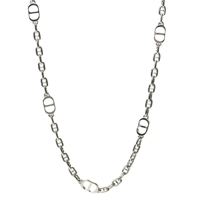 Christian Dior Palladium Grain De Cafe CD Chain Necklace Silver 1 of 6