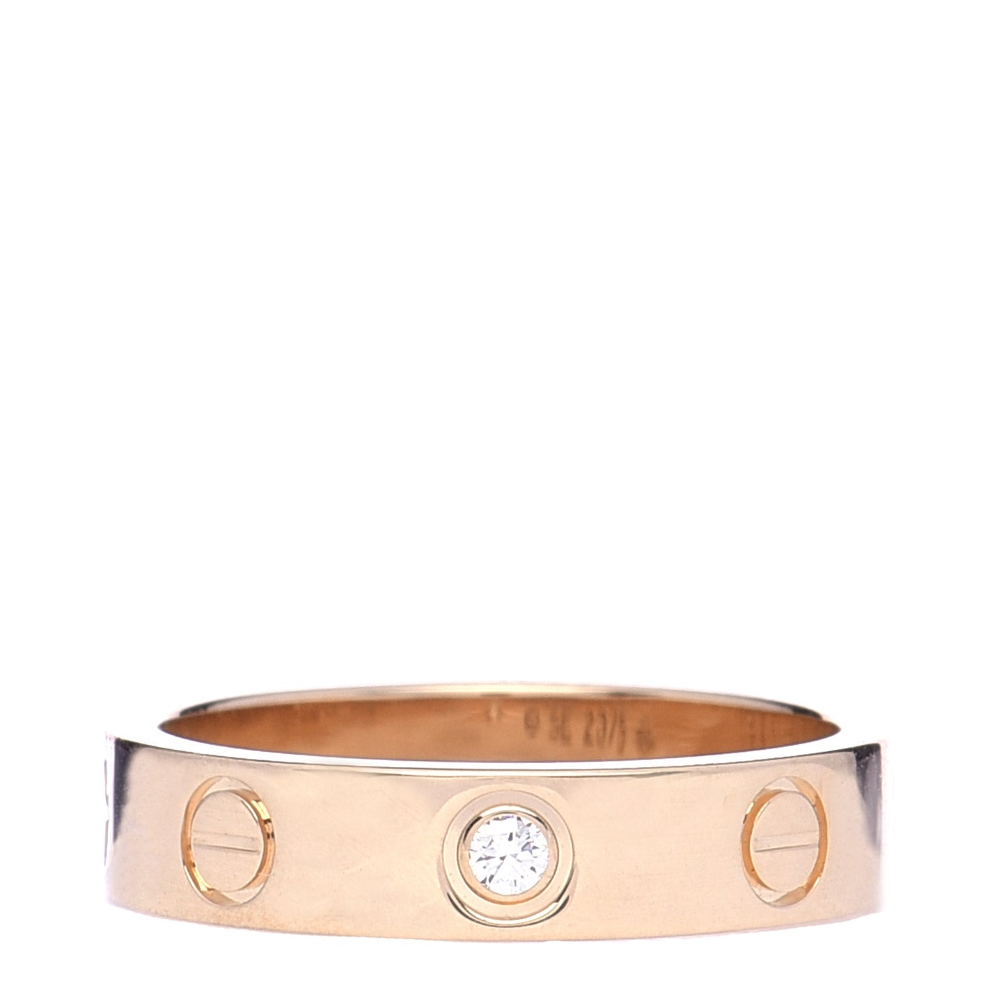 18K Yellow Gold Diamond 4mm LOVE Wedding Band Ring 47 4