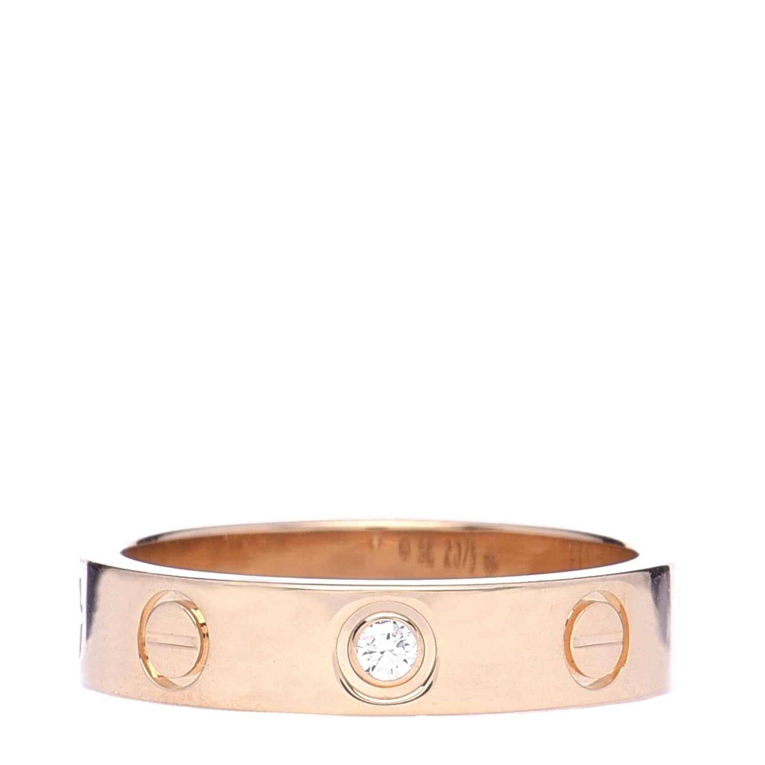 Cartier 18K Yellow Gold Diamond 4mm LOVE Wedding Band Ring 47 4 1 of 5