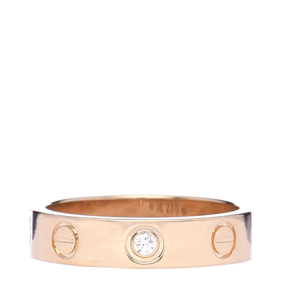 Cartier 18K Yellow Gold Diamond 4mm LOVE Wedding Band Ring 47 4 1 of 5