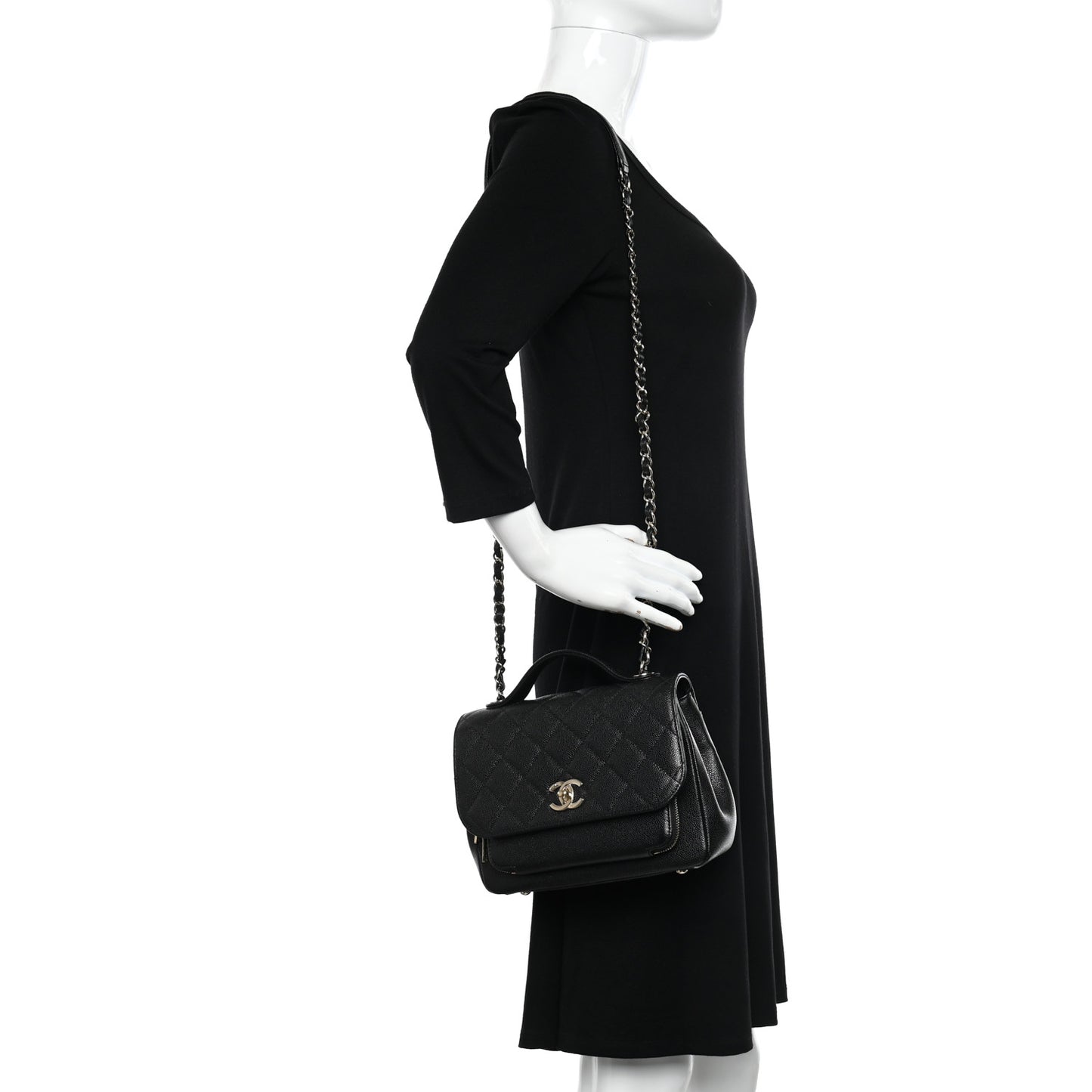 Caviar Quilted Medium Business Affinity Flap Black