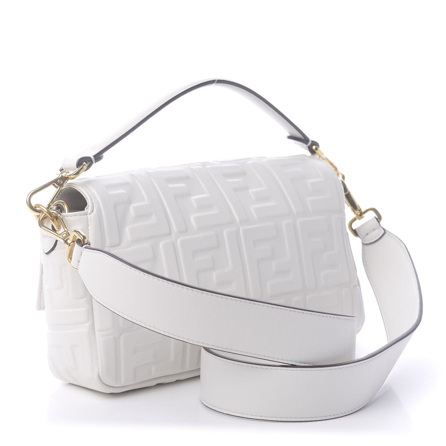 Nappa FF 1974 Embossed Baguette White
