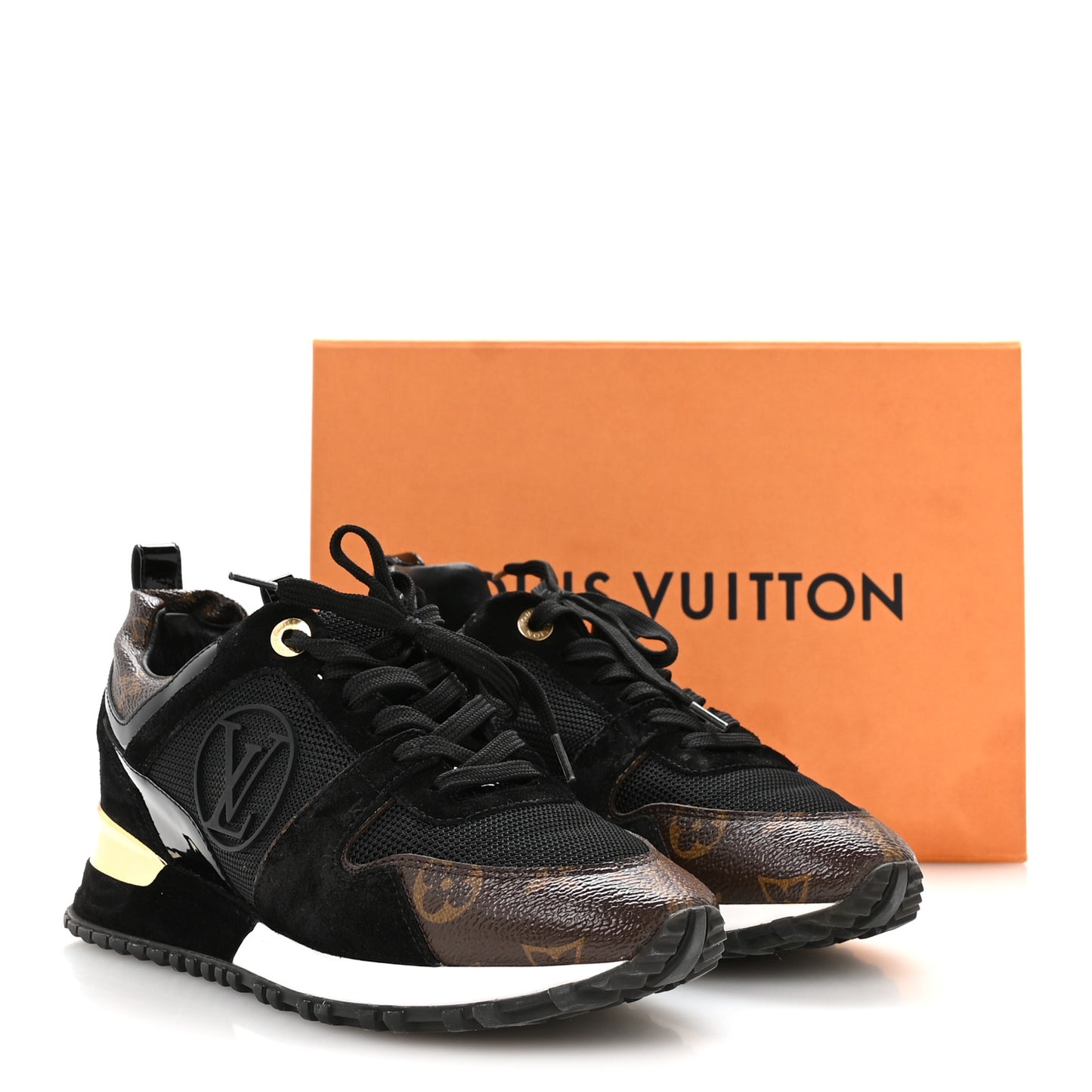Suede Monogram Run Away Sneakers 36.5 Black