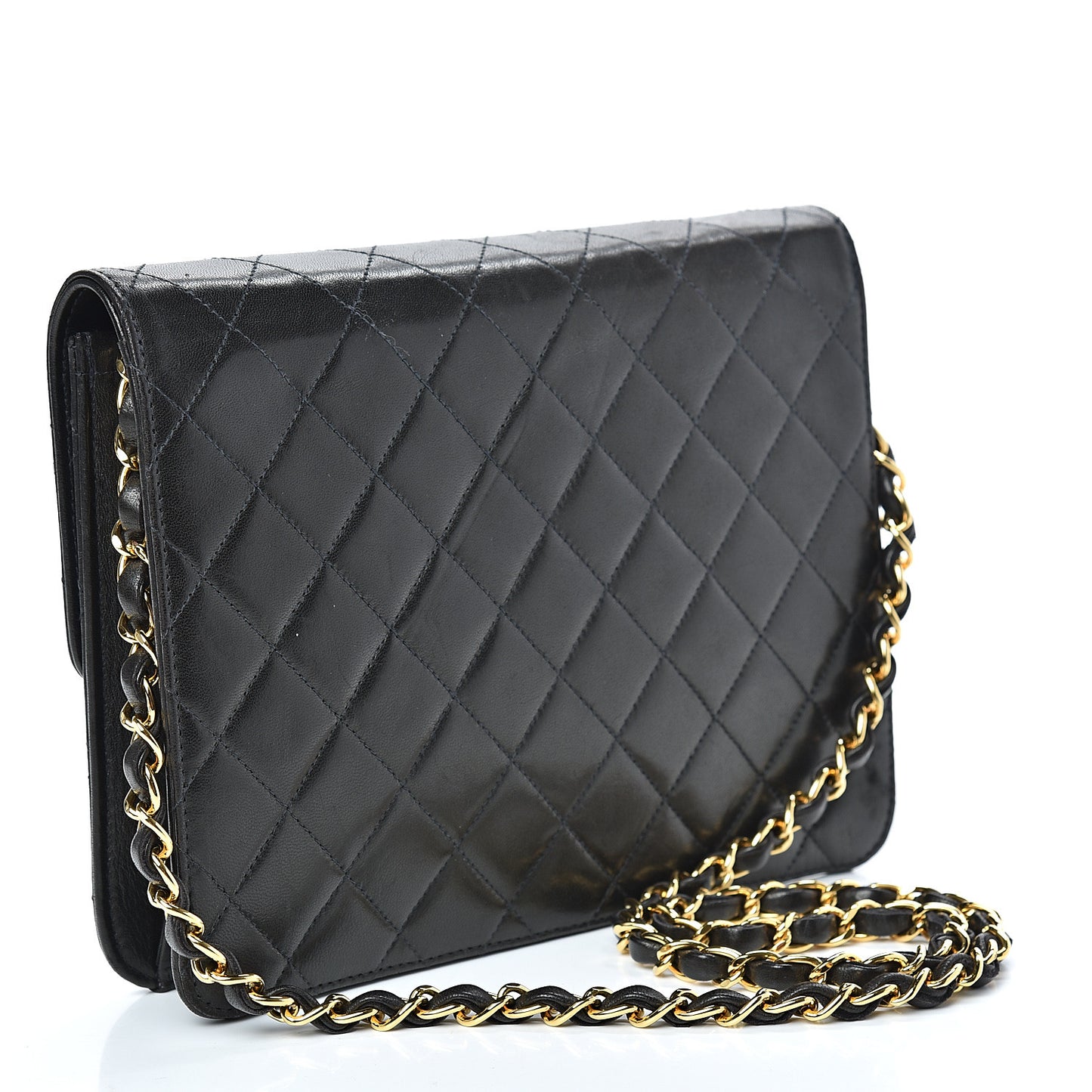 Lambskin Quilted Small Single Flap Bag Black