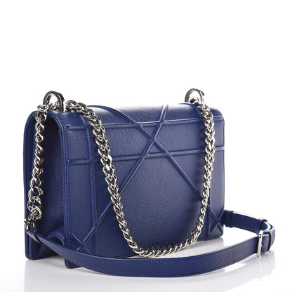 Christian Dior Grained Calfskin Medium Diorama Flap Bag Bleu De Minuit 3 of 8