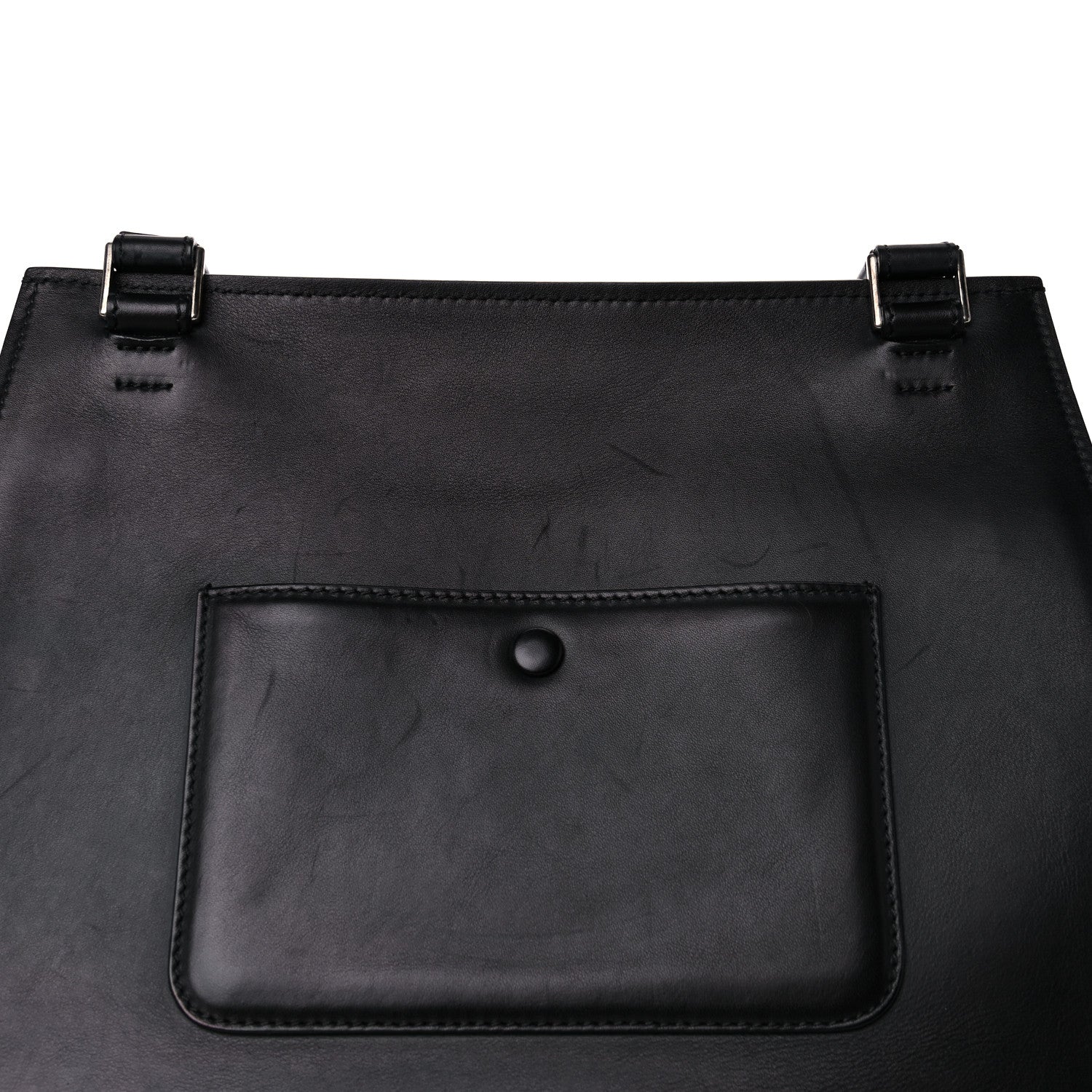 Celine Textured Calfskin Small Bi-Color Edge Shoulder Bag Black Cream 7 of 9