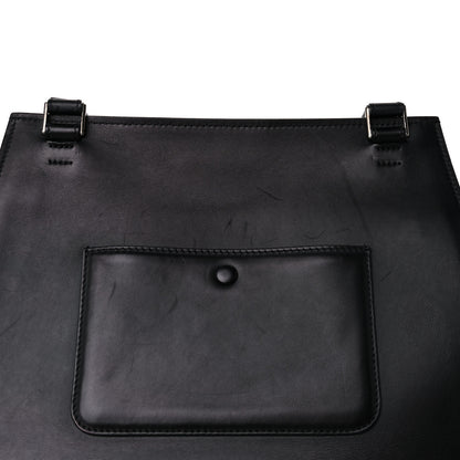 Celine Textured Calfskin Small Bi-Color Edge Shoulder Bag Black Cream 7 of 9