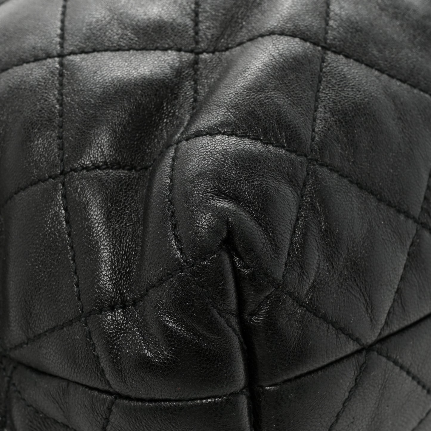 Lambskin Quilted Maxi Icare Shopping Tote Black