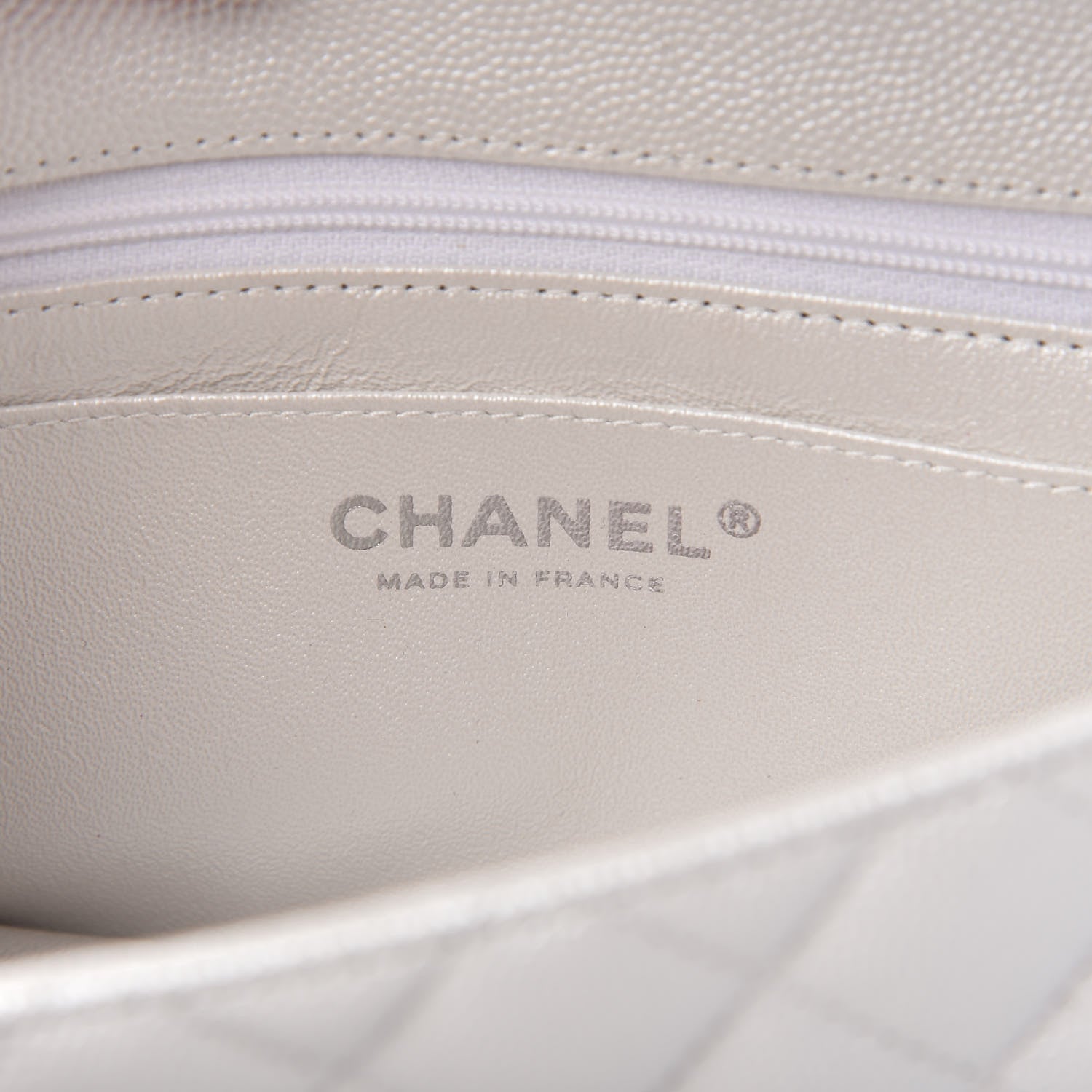 Chanel Iridescent Caviar Quilted Mini Top Handle Rectangular Flap White 8 of 11
