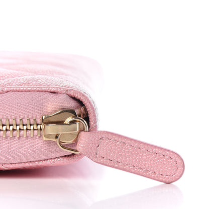 Chanel Iridescent Caviar Quilted Large Zip Around Organizer Wallet Pink 9 of 13