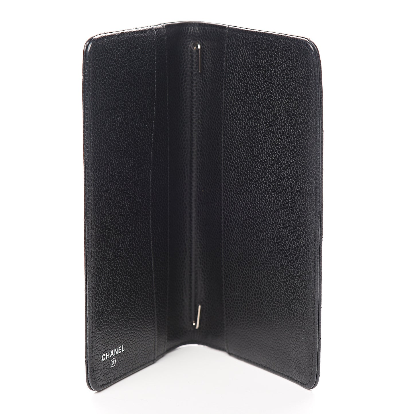 Caviar Quilted Medium Agenda Cover Black