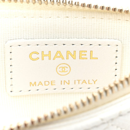 Chanel Caviar Quilted Flap Zip Card Holder White 7 of 11