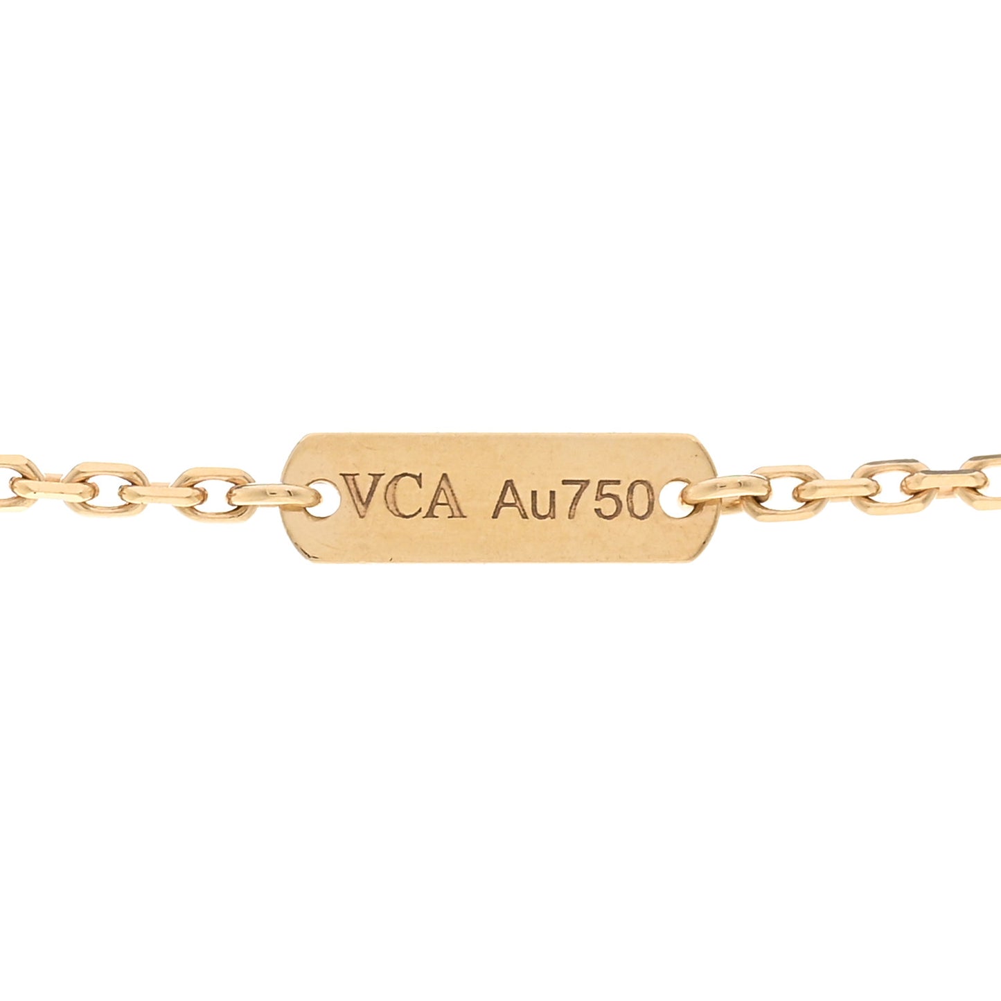 18K Yellow Gold Mother of Pearl Vintage Alhambra Pendant Necklace