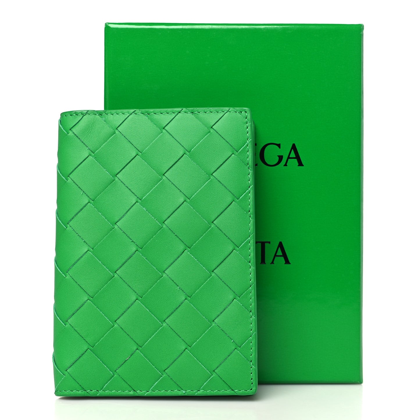 Nappa Intrecciato Bi-Fold Wallet Green