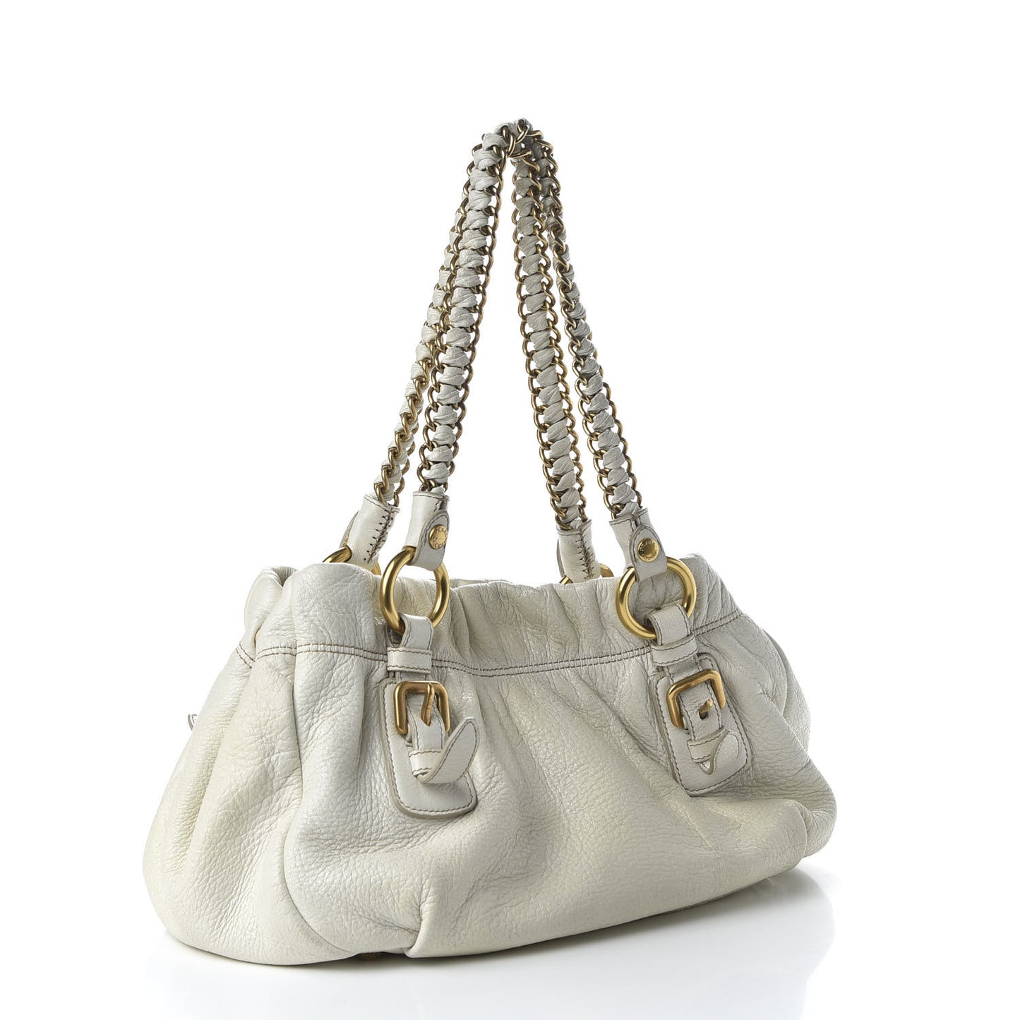Vitello Daino Shoulder Bag White