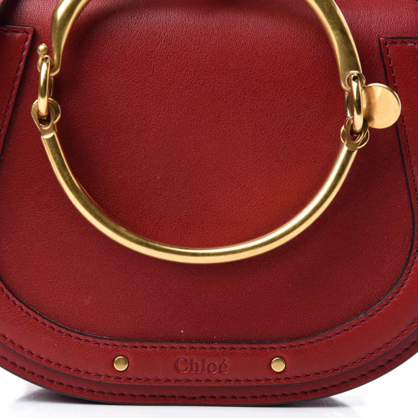 Calfskin Suede Small Nile Bracelet Bag Intense Red