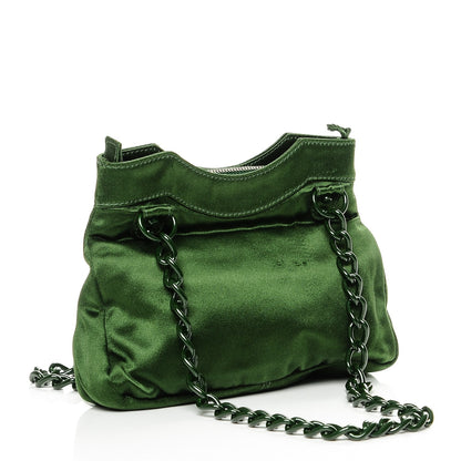 Balenciaga Satin Enamel Classique Chain Shoulder Bag Green 3 of 6